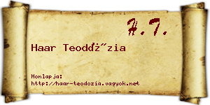 Haar Teodózia névjegykártya